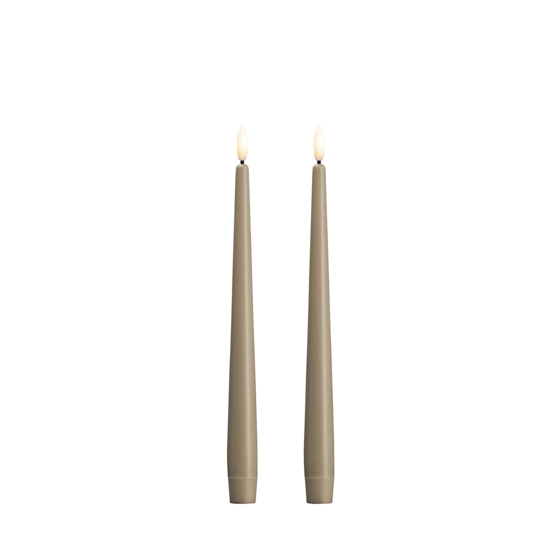 LED Stabkerzen 2 Stk 2,3 x 25 cm kit grey